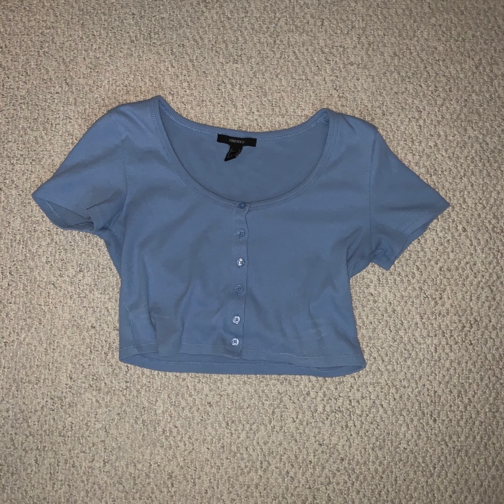 Button Front Crop Top